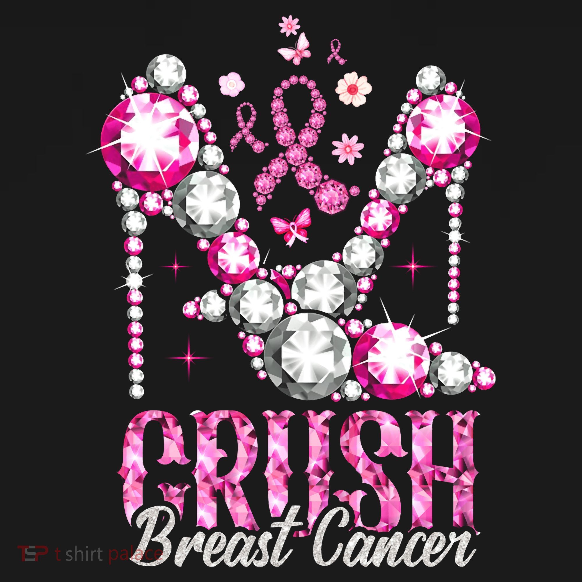 Crush Breast Cancer Awareness Bling Pink Ribbon Women's Hoodie