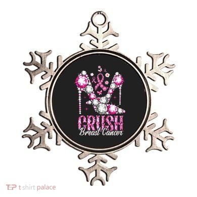 Crush Breast Cancer Awareness Bling Pink Ribbon Ornament