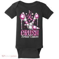 Crush Breast Cancer Awareness Bling Pink Ribbon Baby Bodysuit thumb 0