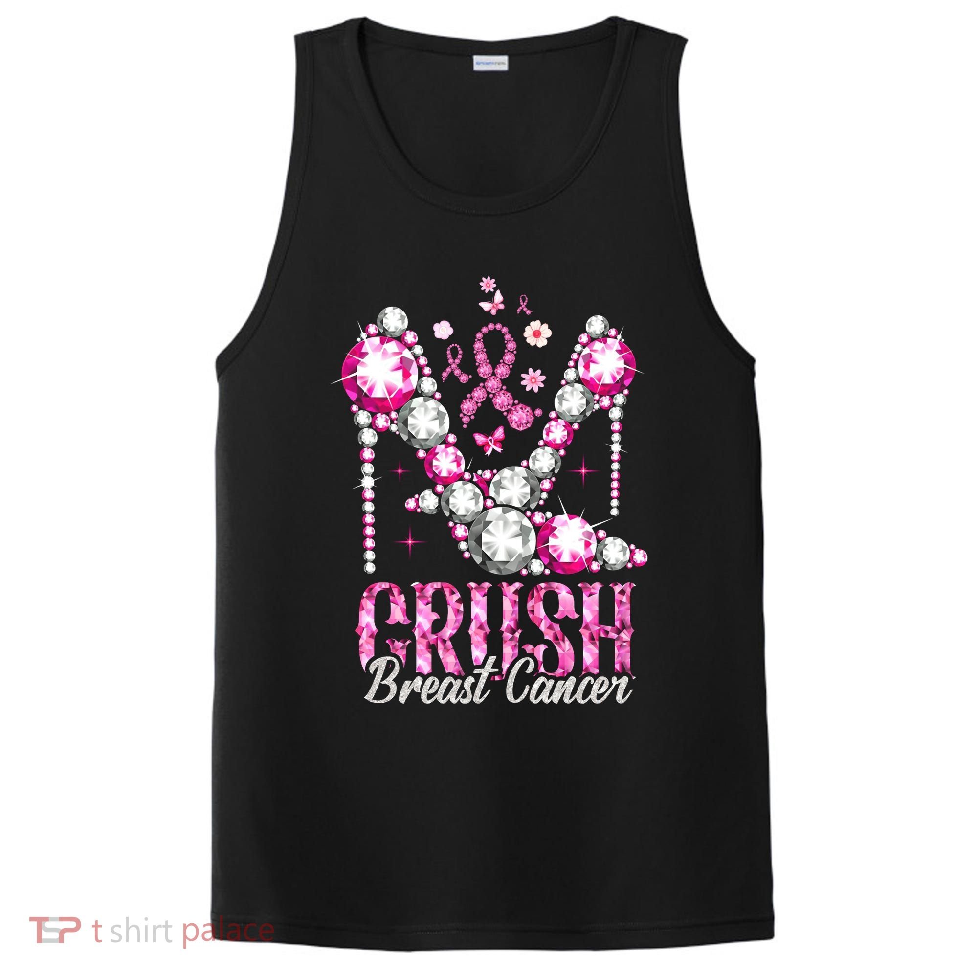 Crush Breast Cancer Awareness Bling Pink Ribbon PosiCharge Competitor Tank