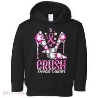 Crush Breast Cancer Awareness Bling Pink Ribbon Toddler Hoodie thumb 0
