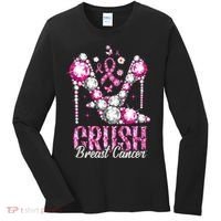 Crush Breast Cancer Awareness Bling Pink Ribbon Women's Long Sleeve Shirt thumb 0