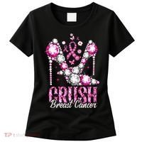 Crush Breast Cancer Awareness Bling Pink Ribbon Women's T-Shirt thumb 0