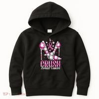 Crush Breast Cancer Awareness Bling Pink Ribbon Kids Hoodie thumb 0