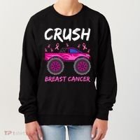 Crush Breast Cancer Awareness Monster Truck Women's Sweatshirt thumb 0