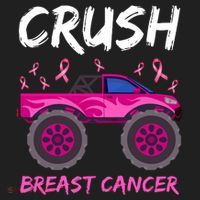 Crush Breast Cancer Awareness Monster Truck Women's Sweatshirt thumb 2