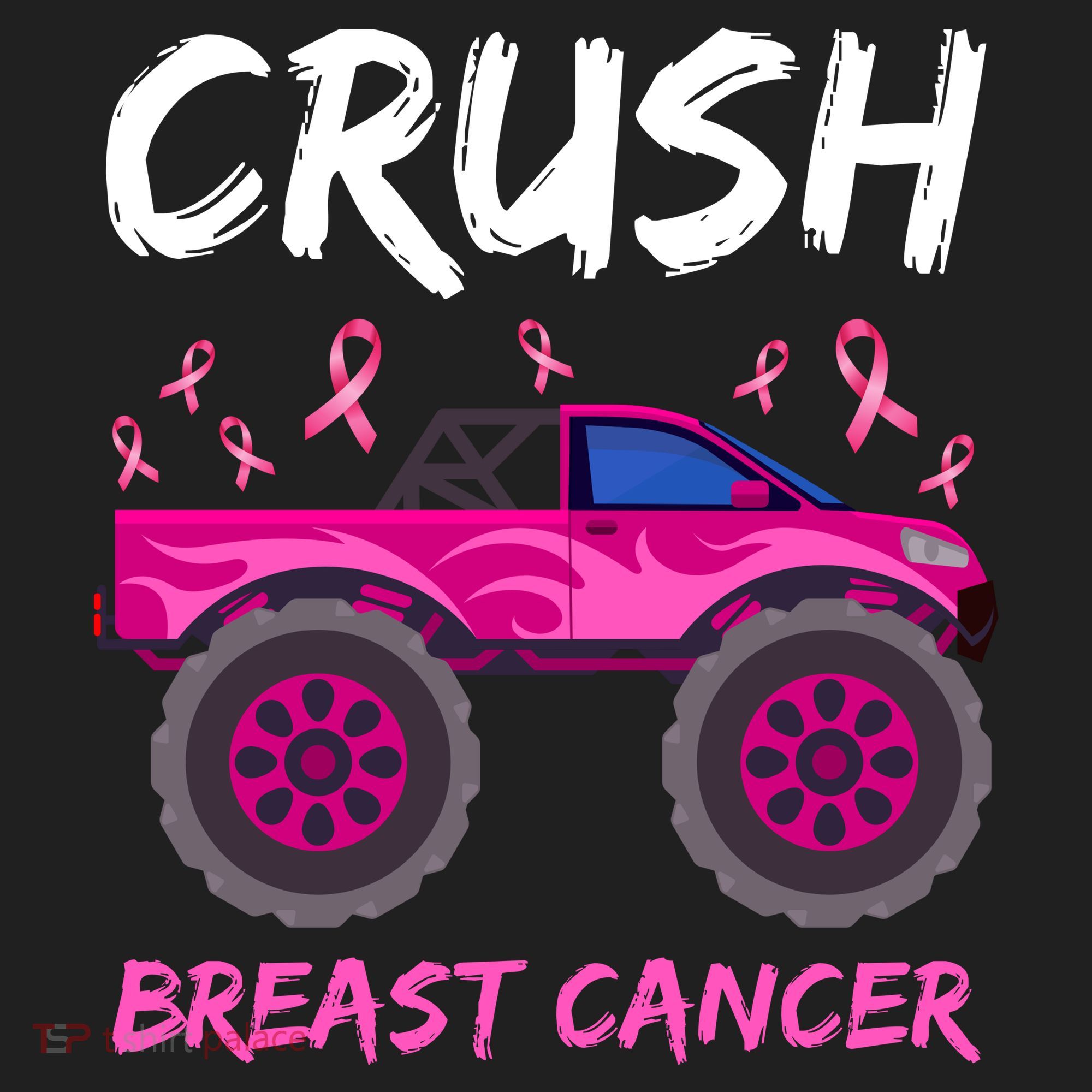 Crush Breast Cancer Awareness Monster Truck Women's Sweatshirt