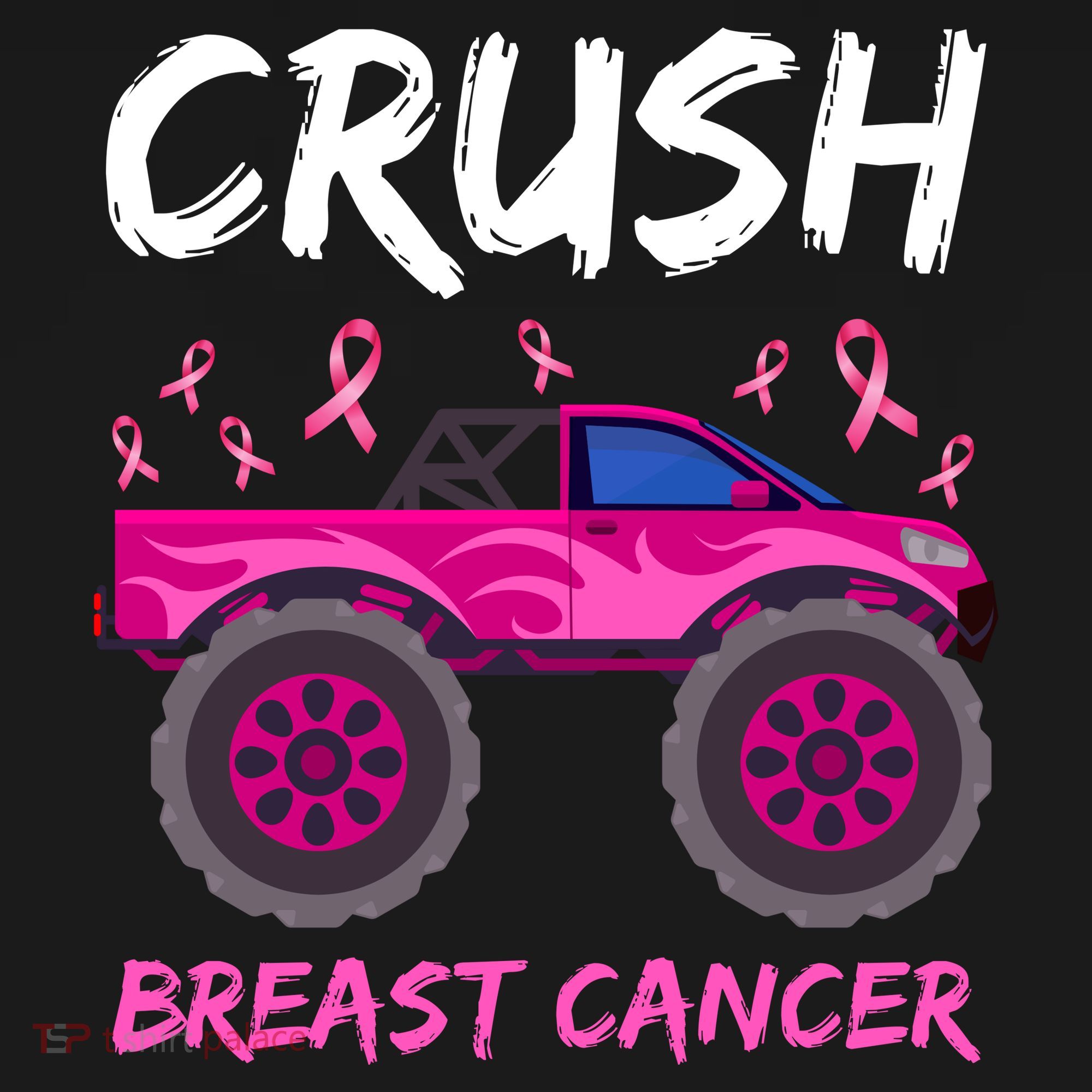 Crush Breast Cancer Awareness Monster Truck Coaster