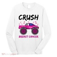 Crush Breast Cancer Awareness Monster Truck Long Sleeve Shirt thumb 0