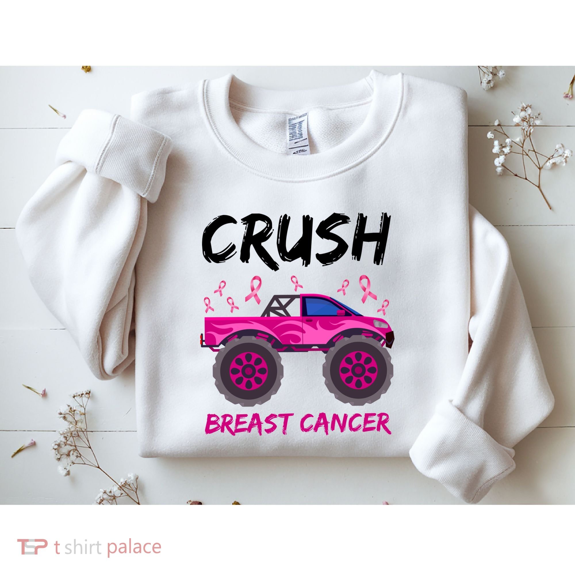 Crush Breast Cancer Awareness Monster Truck Sweatshirt
