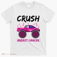 Crush Breast Cancer Awareness Monster Truck T-Shirt thumb 0