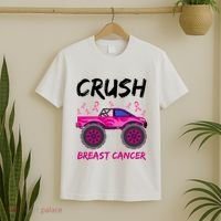 Crush Breast Cancer Awareness Monster Truck T-Shirt thumb 2