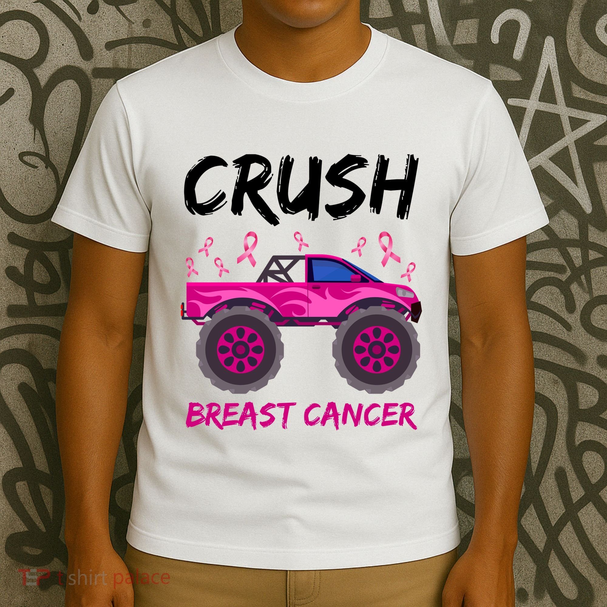 Crush Breast Cancer Awareness Monster Truck T-Shirt
