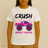 Crush Breast Cancer Awareness Monster Truck T-Shirt thumb 4