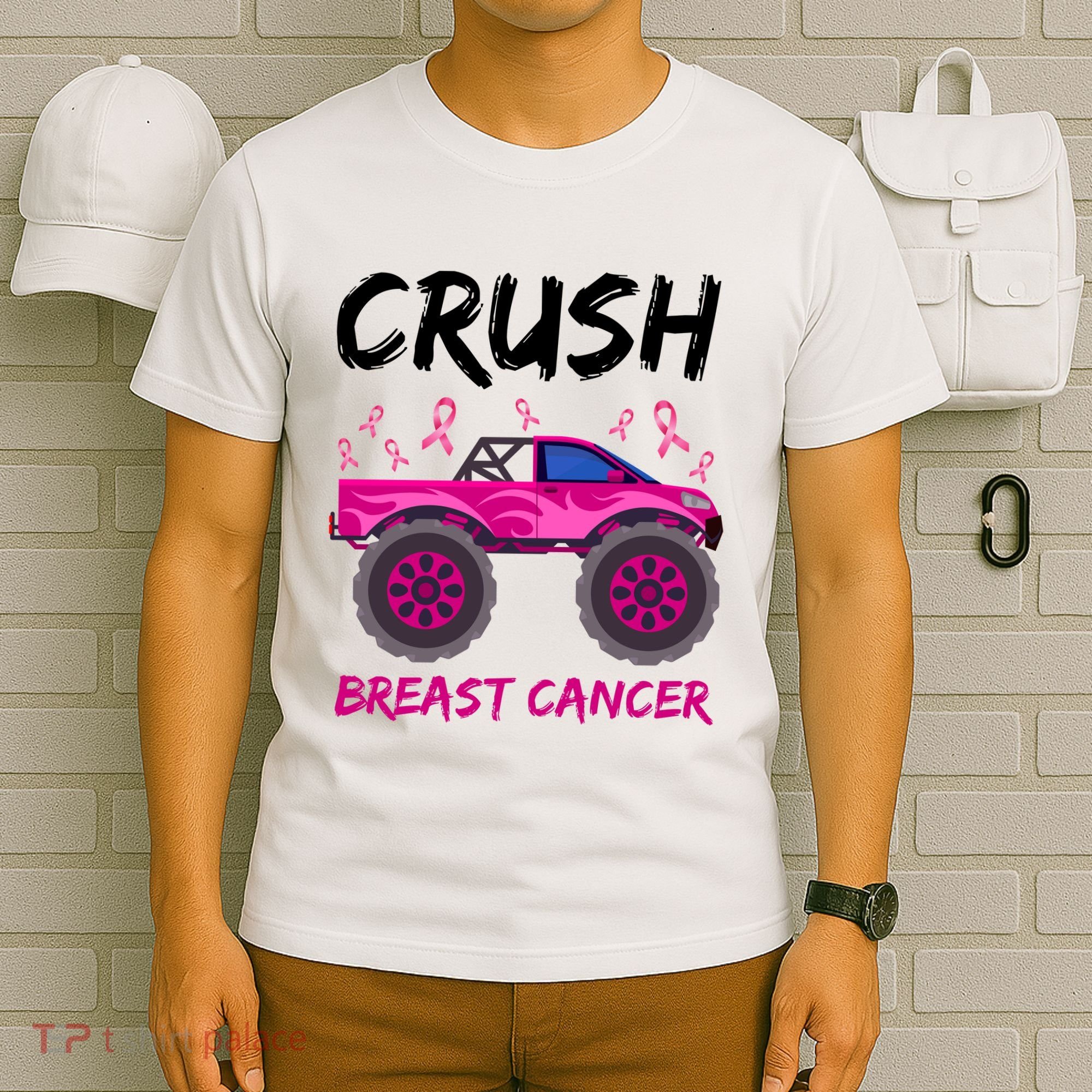 Crush Breast Cancer Awareness Monster Truck T-Shirt