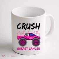 Crush Breast Cancer Awareness Monster Truck Coffee Mug thumb 1