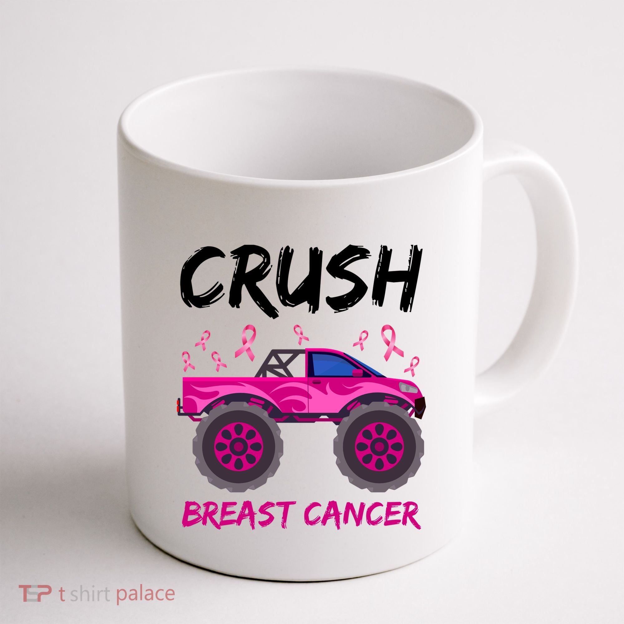 Crush Breast Cancer Awareness Monster Truck Coffee Mug