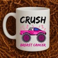 Crush Breast Cancer Awareness Monster Truck Coffee Mug thumb 2