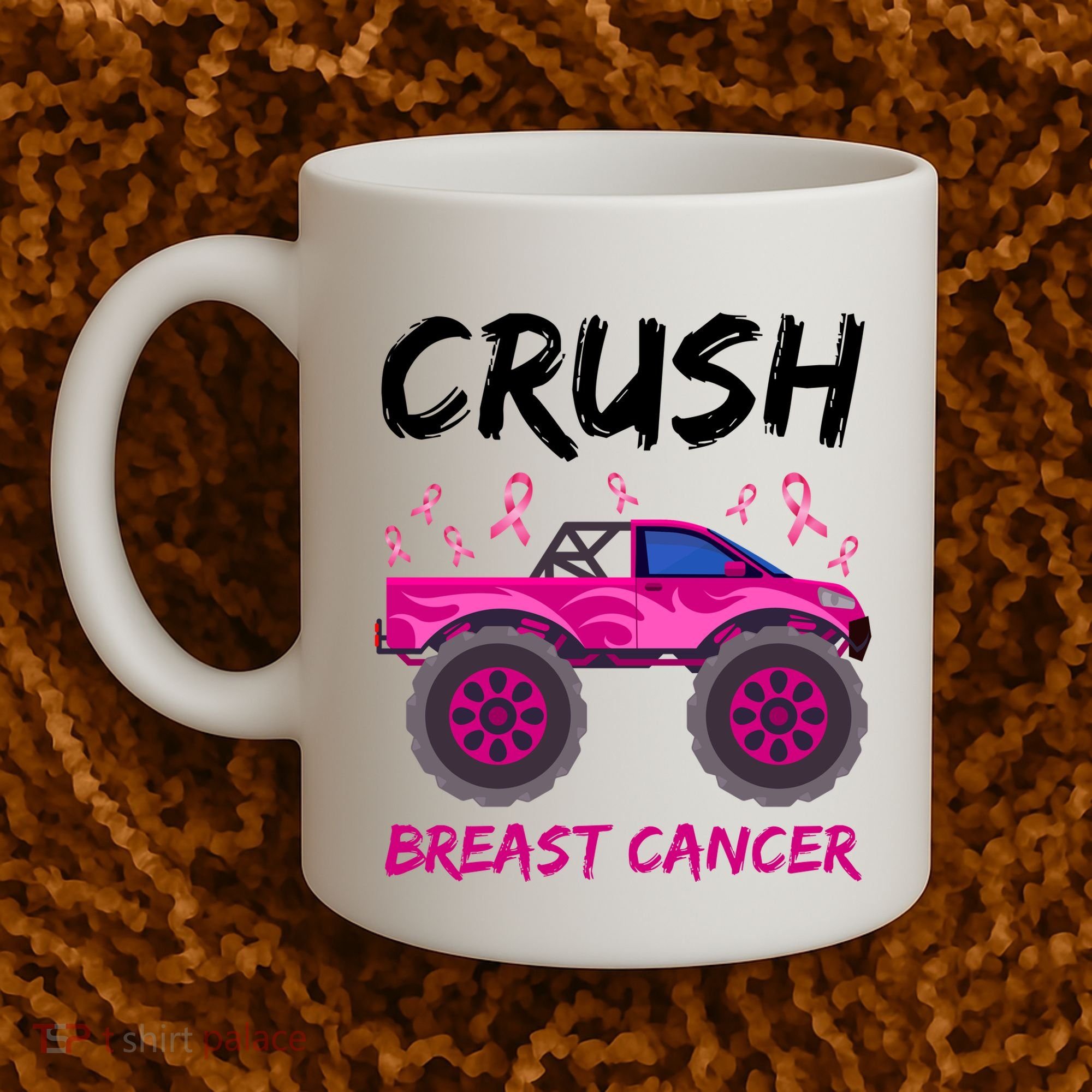 Crush Breast Cancer Awareness Monster Truck Coffee Mug