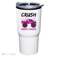 Crush Breast Cancer Awareness Monster Truck Tumbler thumb 0
