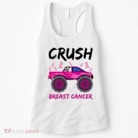 Crush Breast Cancer Awareness Monster Truck Women's Tank Top thumb 0