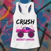 Crush Breast Cancer Awareness Monster Truck Women's Tank Top thumb 3