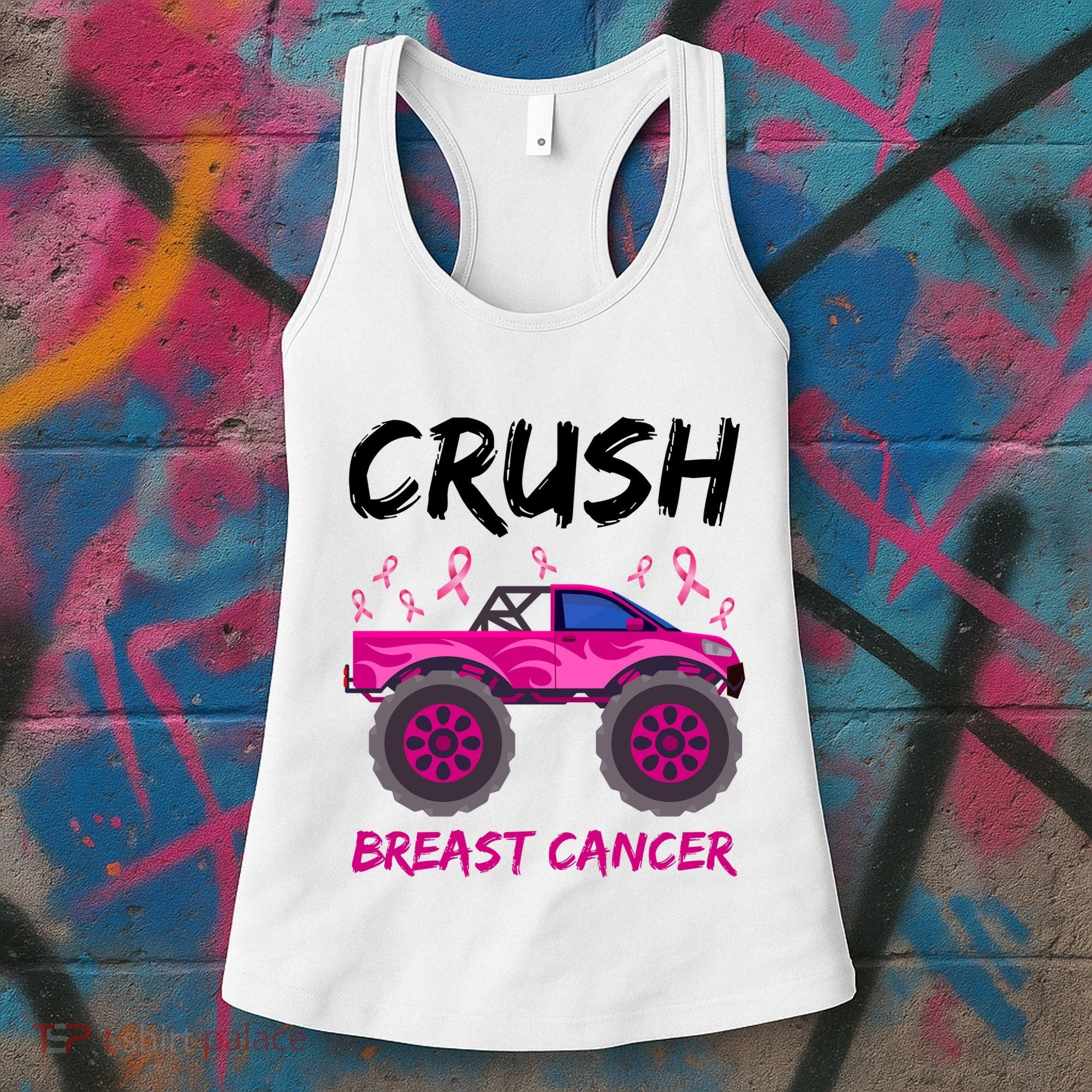 Crush Breast Cancer Awareness Monster Truck Women's Tank Top