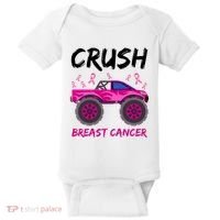 Crush Breast Cancer Awareness Monster Truck Baby Bodysuit thumb 0