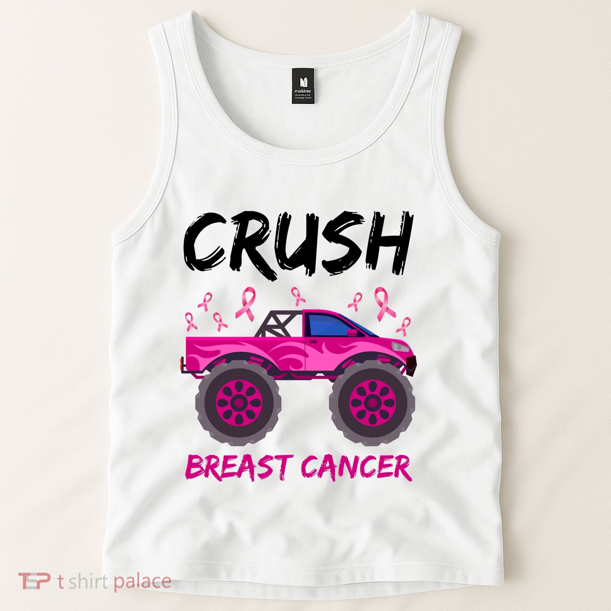 Crush Breast Cancer Awareness Monster Truck Tank Top
