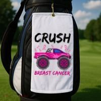 Crush Breast Cancer Awareness Monster Truck Golf Towel thumb 2