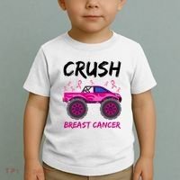Crush Breast Cancer Awareness Monster Truck Toddler T-Shirt thumb 2