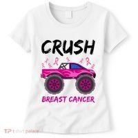 Crush Breast Cancer Awareness Monster Truck Women's T-Shirt thumb 0