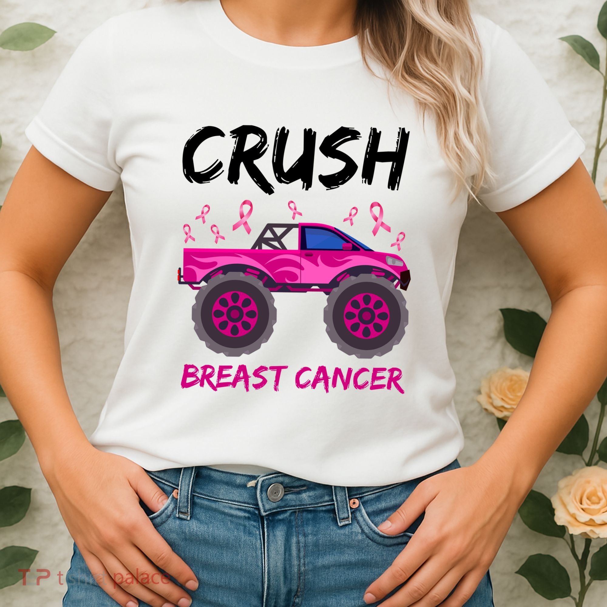 Crush Breast Cancer Awareness Monster Truck Women's T-Shirt