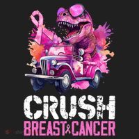 Crush Breast Cancer TRex Dinosaur Women's Sweatshirt thumb 2