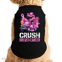 Crush Breast Cancer TRex Dinosaur Doggie Tank thumb 0
