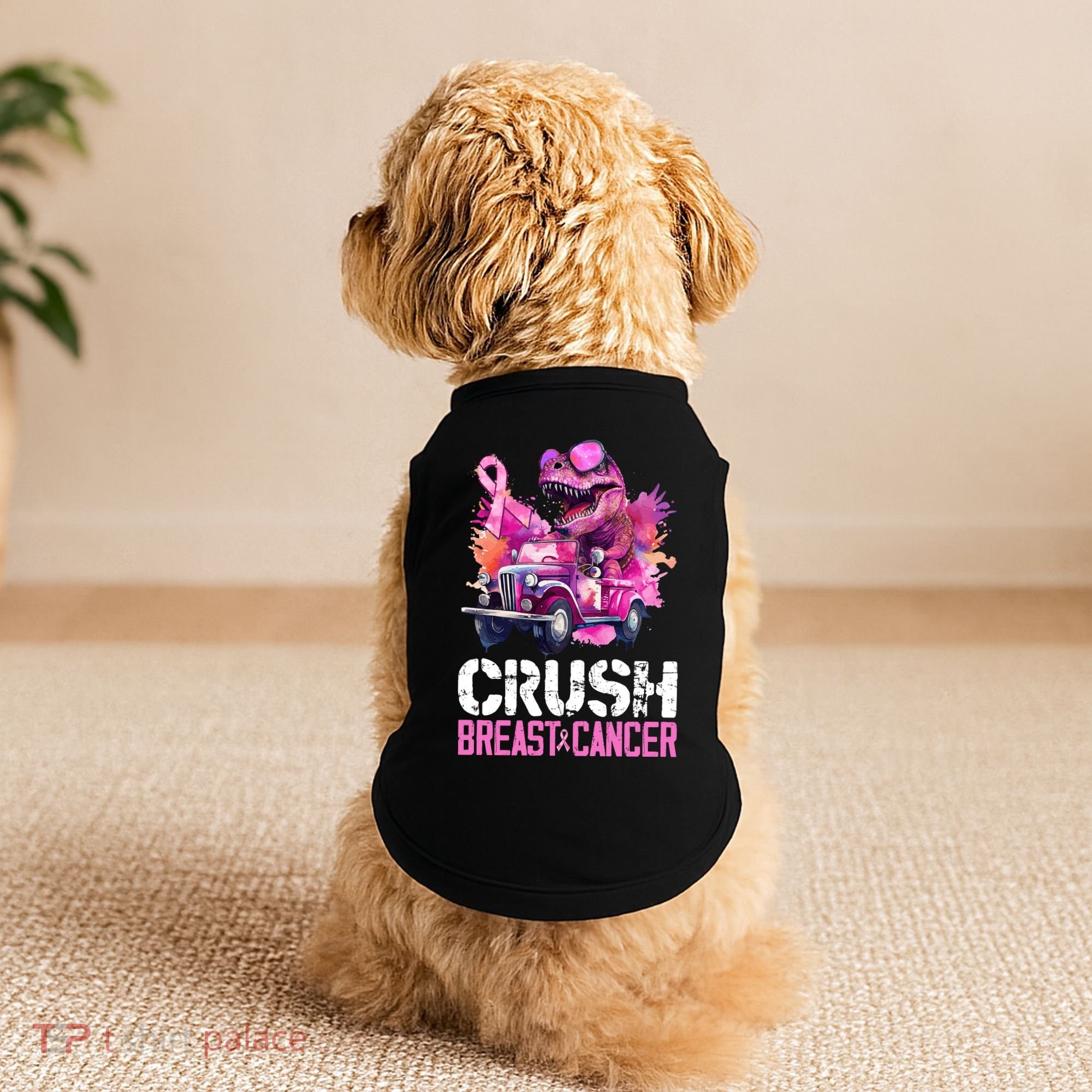 Crush Breast Cancer TRex Dinosaur Doggie Tank