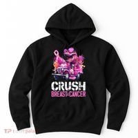 Crush Breast Cancer TRex Dinosaur Hoodie thumb 0