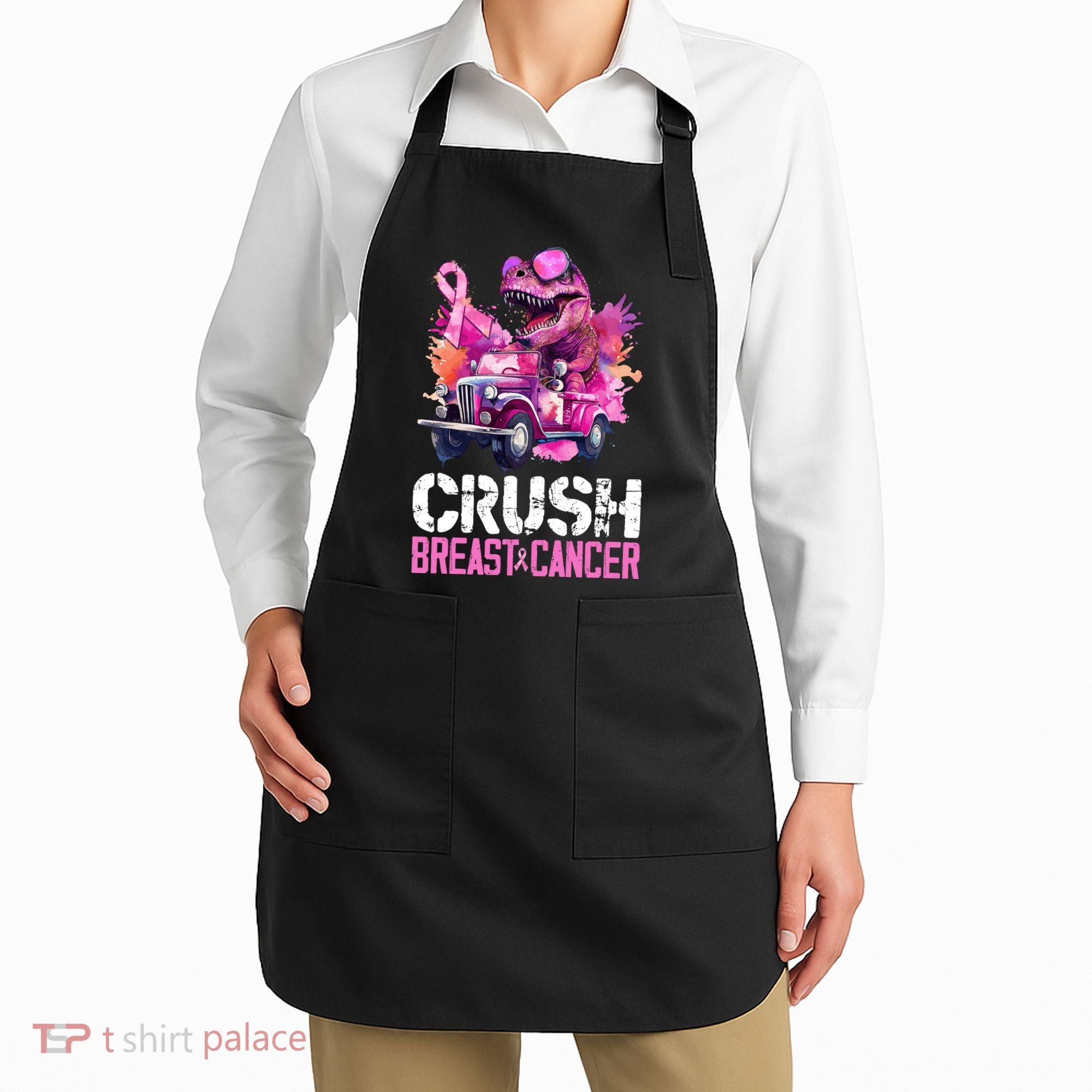 Crush Breast Cancer TRex Dinosaur Apron
