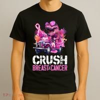Crush Breast Cancer TRex Dinosaur T-Shirt thumb 3
