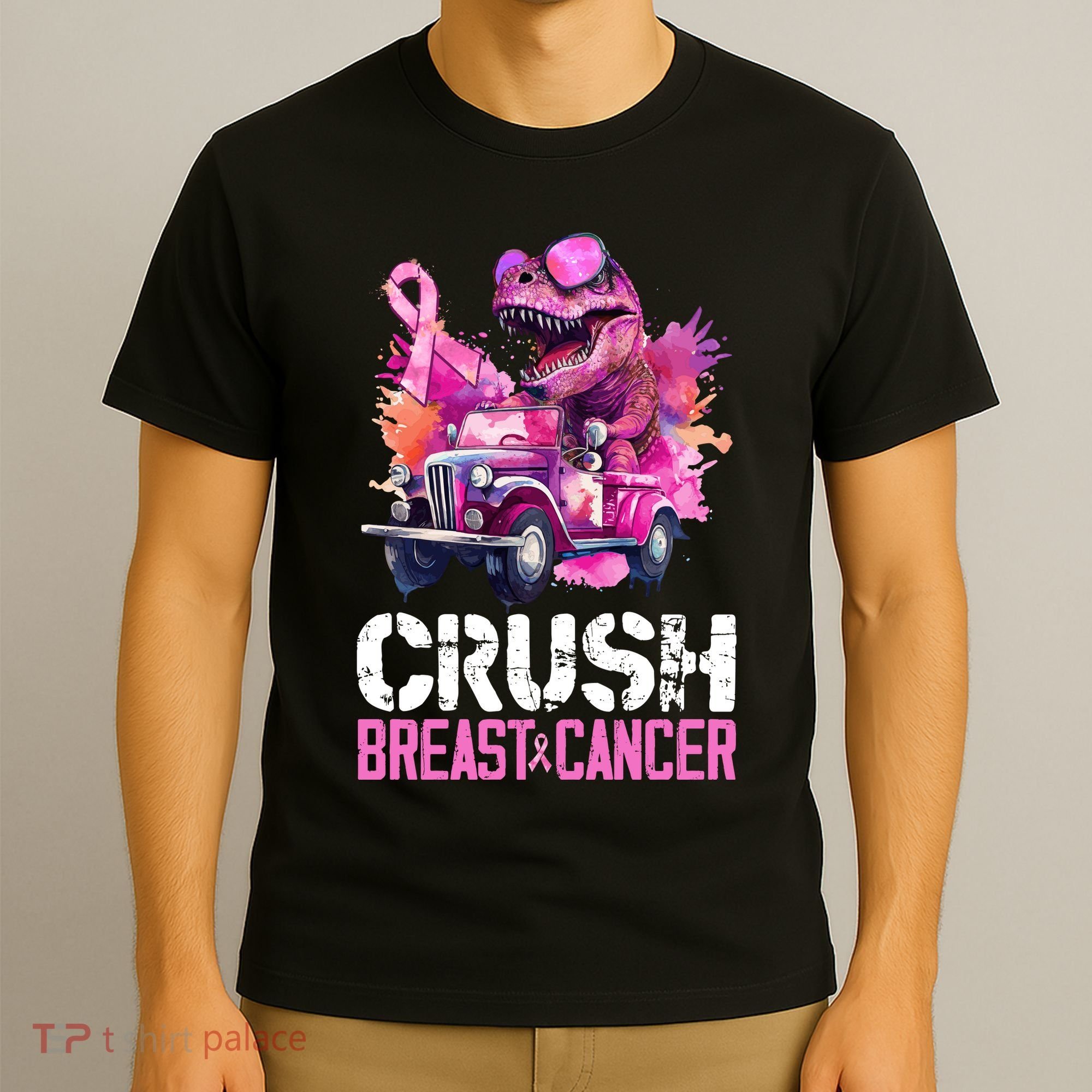 Crush Breast Cancer TRex Dinosaur T-Shirt