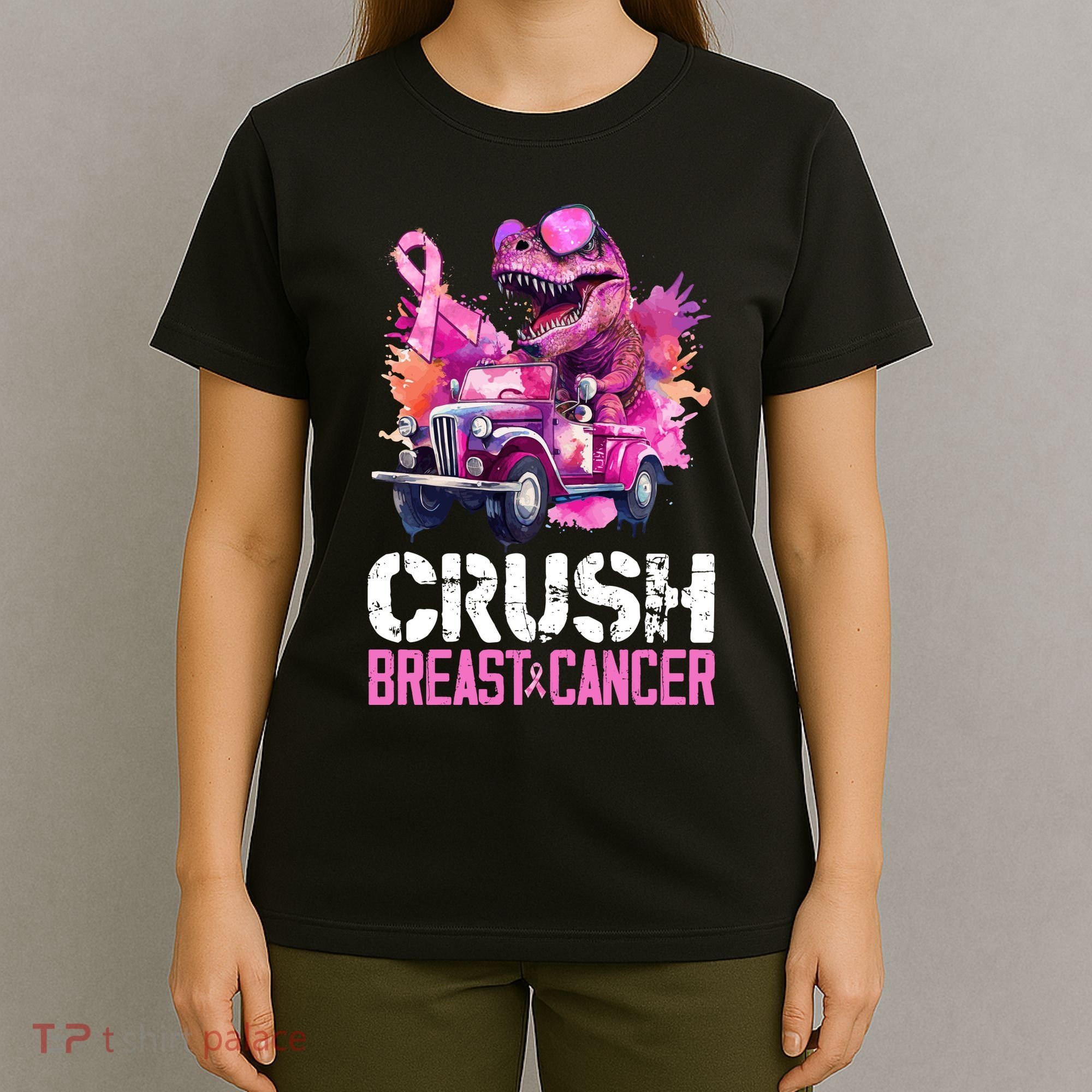 Crush Breast Cancer TRex Dinosaur T-Shirt