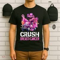Crush Breast Cancer TRex Dinosaur T-Shirt thumb 6