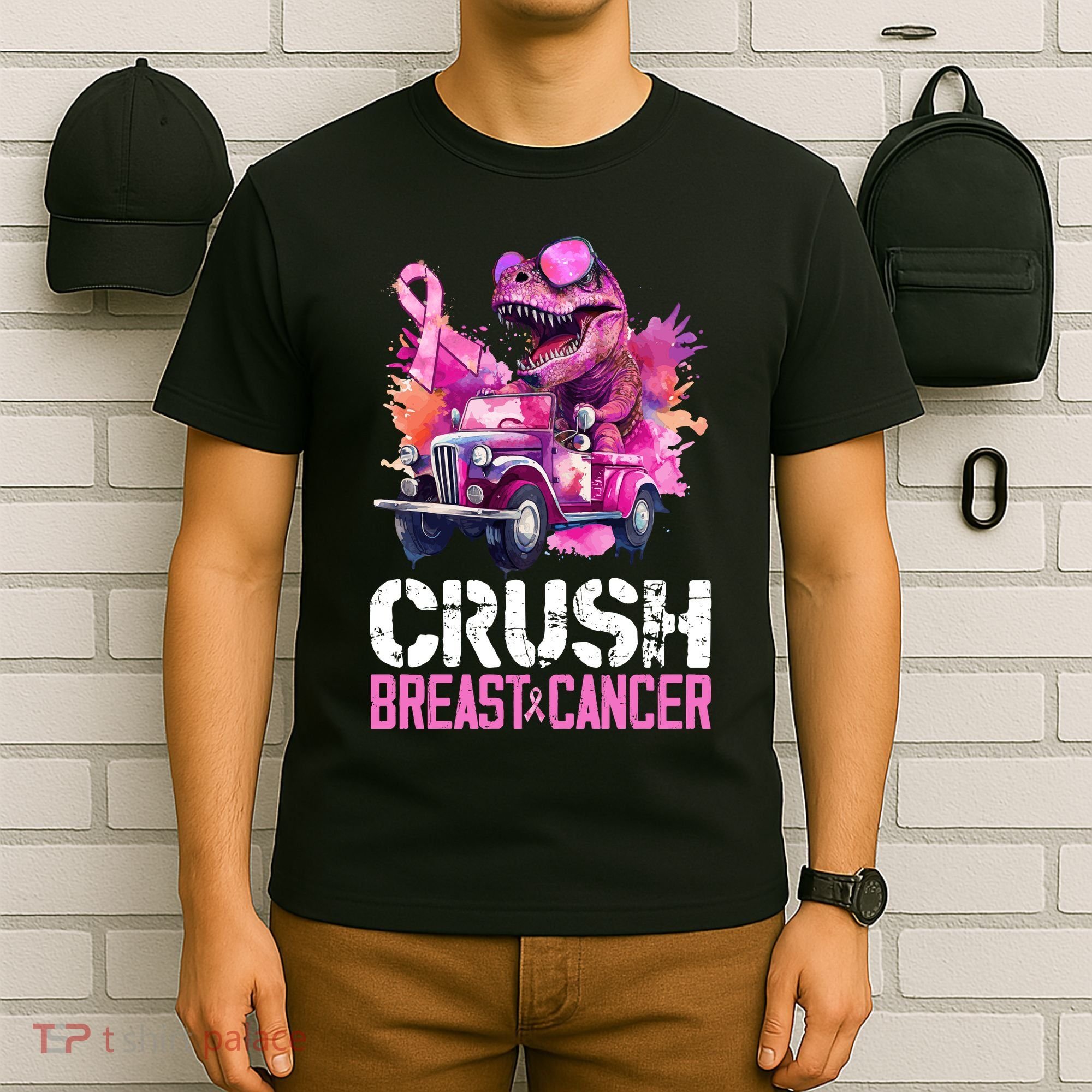 Crush Breast Cancer TRex Dinosaur T-Shirt