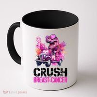 Crush Breast Cancer TRex Dinosaur Coffee Mug thumb 0