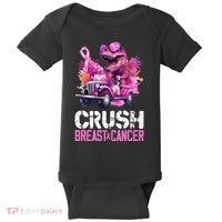 Crush Breast Cancer TRex Dinosaur Baby Bodysuit thumb 0