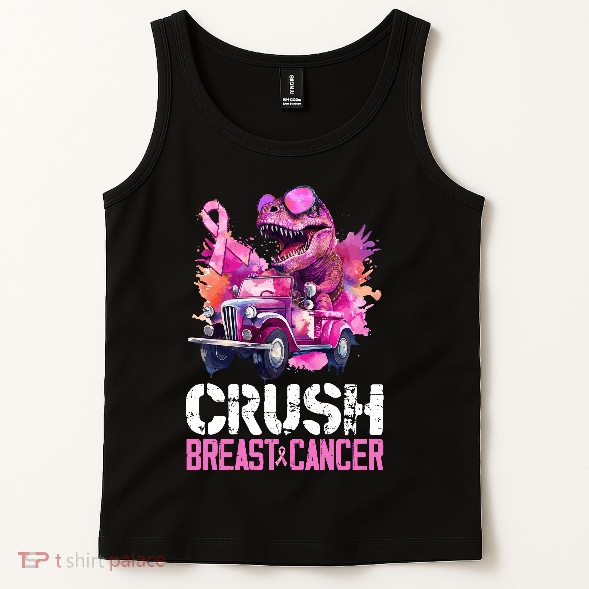 Crush Breast Cancer TRex Dinosaur Tank Top