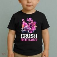 Crush Breast Cancer TRex Dinosaur Toddler T-Shirt thumb 2