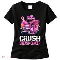 Crush Breast Cancer TRex Dinosaur Women's T-Shirt thumb 0
