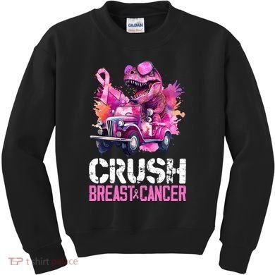 Crush Breast Cancer TRex Dinosaur Kids Sweatshirt