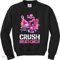 Crush Breast Cancer TRex Dinosaur Kids Sweatshirt thumb 0